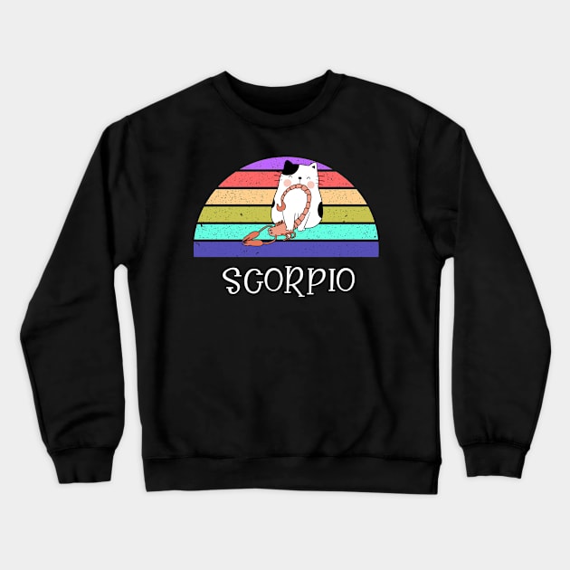 Cat Horoscope Scorpio Crewneck Sweatshirt by kooicat